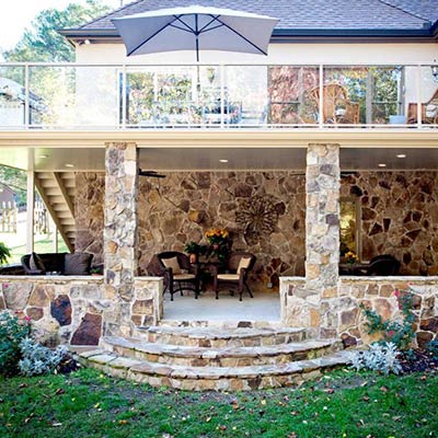 2nd Level Deck with Duradek Keeps Patio Below Dry