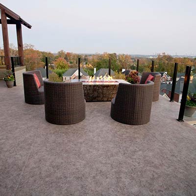 Duradek Cork Espresso Rooftop Deck and Topless Glass Railing