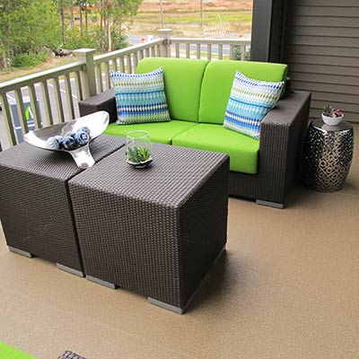 Duradek Vinyl Decking on porches, patio and decks